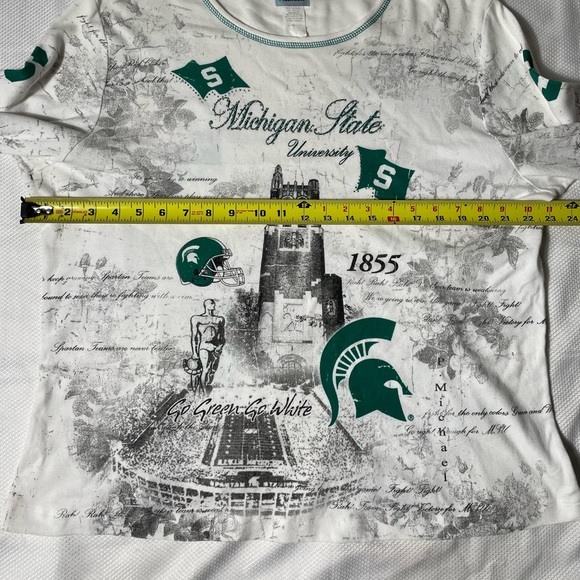 Vintage 90s Michigan state Spartans all over doublesided long sleeve size L - Picture 3 of 7